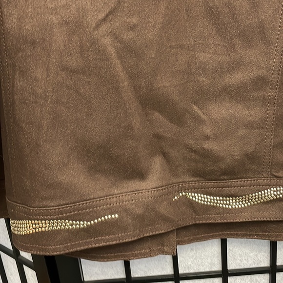 Vintage Dg2 by Diane Gilman Brown Studded Jean Jacket SZ 1X - Picture 6 of 8